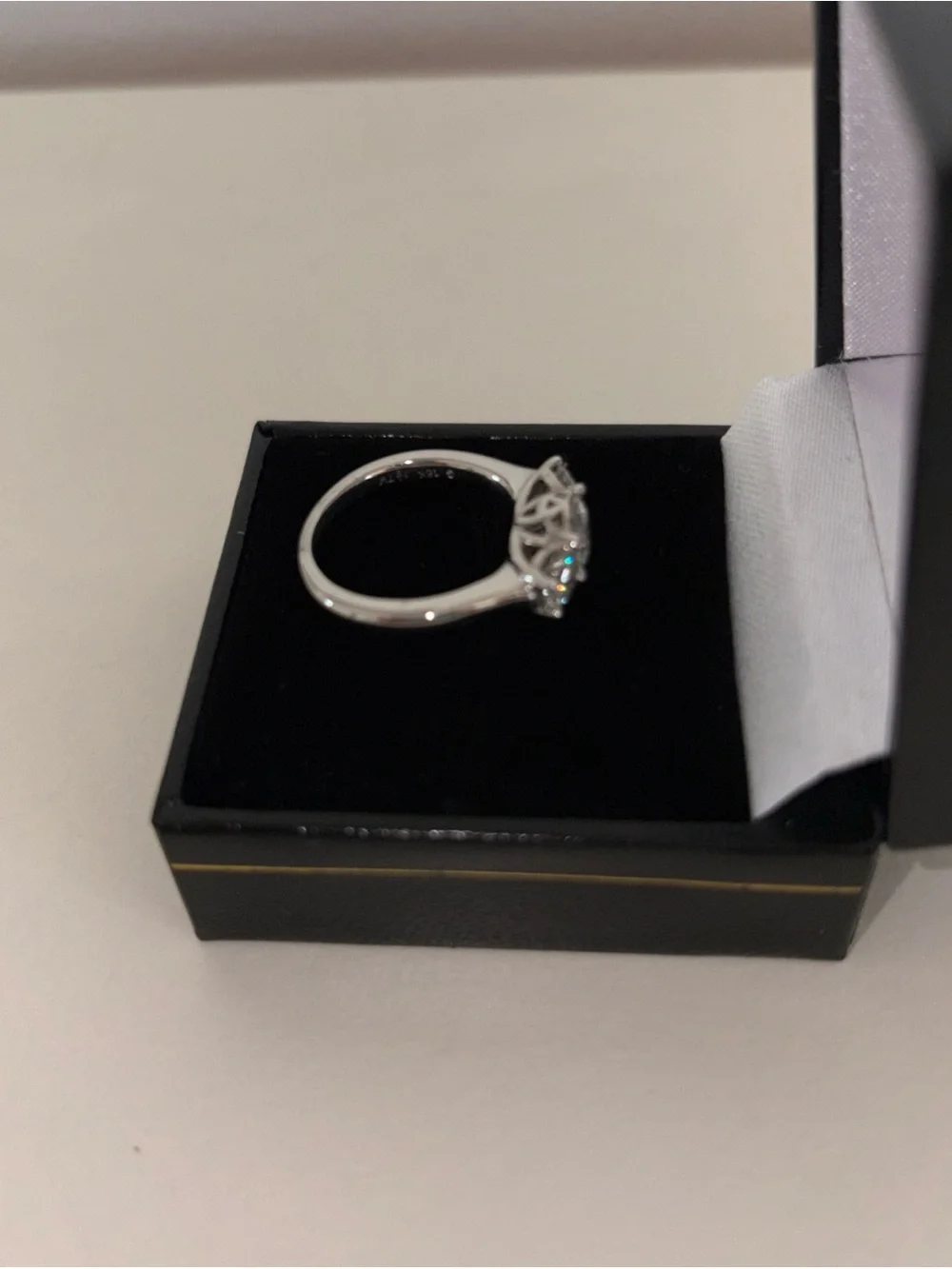 Engagement Ring 18K 1.55ctw Diamond Engagement Ring size 5.5